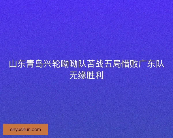 山东青岛兴轮呦呦队苦战五局惜败广东队无缘胜利