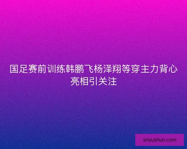 国足赛前训练韩鹏飞杨泽翔等穿主力背心亮相引关注